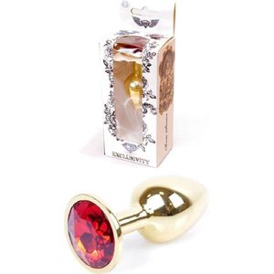 Boss of Toys - Boss Series - Gold Plug - Anale Plug - Buttplug - Gouden Plug - Diamant - S/M - Rood