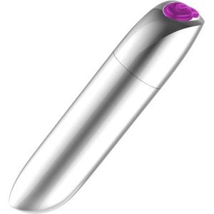 Bossoftoys - 22-00047 - Powerful Bullet Vibrator - USB Rechargeable - 20 Functions - Silver