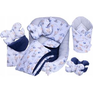Babynestje set pasgeborenen - knuffelnest baby nestje bed set 7-delig - baby cocon- wandeling in wolke- ÖKO-TEX normenn