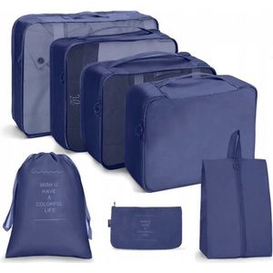 Packing Cubes set 7-Delig - Compression Cube - Koffer Organizer set - Koffer Organizer - Compression Packing Cubes - Blauw