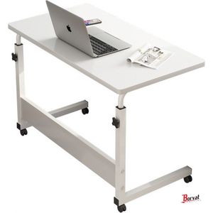 SOROH |Mobiele Bureau - Laptop bijzettafel - Sta bureau voor laptop tafel voor thuis - Bureau Op Wielen - thuiskantoor - (80cm * 40cm) | Laptoptafel | voor laptop, tablet boek of ontbijt op bed | Bedtafel | Tablethouder | Inklapbaar | Onbijttafel |