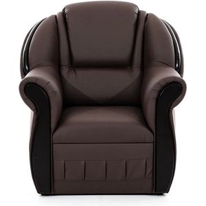 Fauteuil stoffen kunstleer fauteuil TV fauteuil gestoffeerde fauteuil springkern woonkamer landschap - FILON (Bruin - Soft 66)