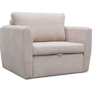 InspireMe - Fauteuil Met slaapfunctie Slaapbank Bank Armstoel Kinderbed 110x90x80 cm - SARA 80 (Cappuccino)