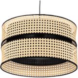 Duolla - Hanglamp aan een koord DUO 1xE27/15W/230V diameter 40 cm rotan/zwart