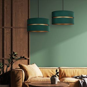 Duolla Hanglamp Duo, groen/goud, 2-lamps