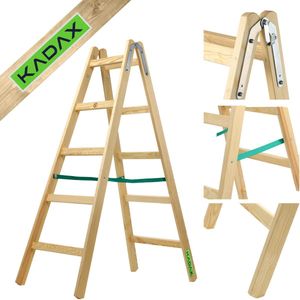 KADAX Inklapbare Stalen Ladder, Zwart Rode Trapladder Met Draagvermogen Tot 150 Kg Ladder Klapbeveiliging Trapleuning Antislip Treden 3 Treden 663608626