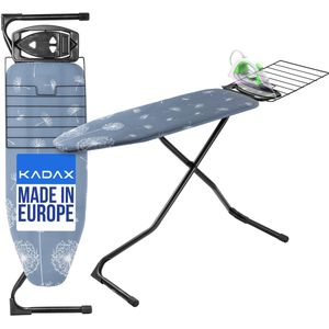 KADAX Inklapbare Strijkplank, 114 x 34 cm, Met Metalen Net, 5 mm Schuimrubberen Onderlegger, Antislipvoetjes (Geruit KADAX Inklapbare Strijkplank, 114 x 34 cm, Met Metalen Net, 5 mm Schuimrubberen Onderlegger, Antislipvoetjes (Geruit