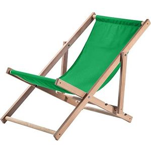 KADAX Ligstoel, strandstoel van hout, zonnebed tot 120 kg, ligstoel van beukenhout, houten klapstoelen, strandstoel, klapstoel voor strand, houten ligstoel (groen)