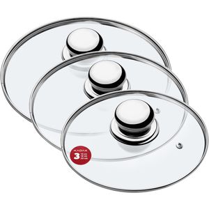 WMF Pannendeksel 20 cm, glazen deksel met vierkante metalen handgreep, deksel voor potten en pannen, hittebestendig glas, vaatwasmachinebestendig