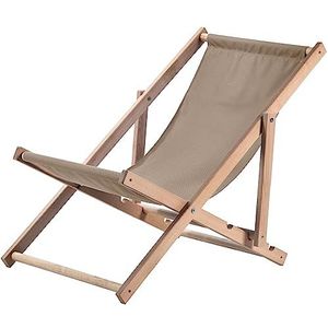 KADAX Ligstoel, strandstoel van hout, zonnebed tot 120 kg, ligstoel van beukenhout, houten klapstoelen, strandstoel, klapstoel voor strand, houten ligstoel (Cappucino)