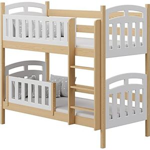 WFL GROUP Stapelbedden voor kinderen 90x190 90x200 80x160 cm massief grenen - kinderbed - jeugdbed - 200x90 - natuurlijk grenen