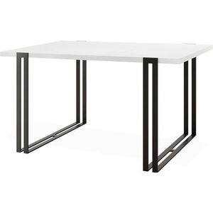 Uittrekbare eettafel - grote tafel in loftstijl met zwarte metalen poten 120 tot 220 cm - industriële tafel voor de woonkamer - Spacesaver - wit - 120 x 80 cm