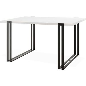 Uittrekbare eettafel - grote tafel in loftstijl met zwarte metalen poten 140 tot 240 cm - industriële tafel voor de woonkamer - Spacesaver - wit - 140 x 80 cm