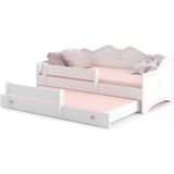 Kinderbed - met matras & lade - 160x80cm - roze wit