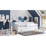 Compleet kinderbed met lade en matras - Wit - 160x80cm - Alles-in-één oplossing