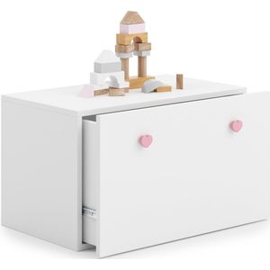 INGA - Speelgoed kist - 70,6x41,6x41,6cm - wit roze
