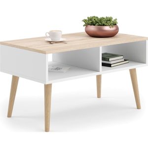 Scandinavische salontafel - wit beige  - 90x50x55 cm