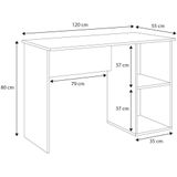 Wit bureau - hout - 120x55x80 cm