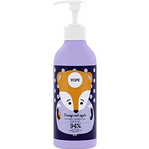 YOPE Natuurlijke douchegel voor kinderen, oranje en appel, sinaasappelextract, vitamine C, 94% natuurlijke ingrediënten, hydraterend, 400 ml