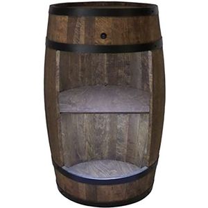 Houten vat huisbar met LED-verlichting - wijnkast in retro stijl - wijnvat bar - wijnrek hout - houten bar 80cm hoog - elegante meubels, woonkamer decoratie - vatbaar statafel en flessenstandaard