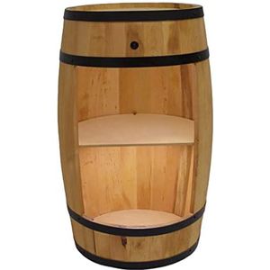 Houten vat huisbar met ledlampen - wijnkast in retrostijl - wijnvat bar - wijnrek hout - houten bar 80 cm hoog - elegante meubels, woonkamerdecoratie - bartafel en flessenstandaard (eiken)