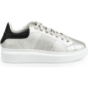 Baldinini, Hoogwaardige leren sneakers Grijs, Dames, Maat:37 EU