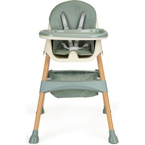 Kinderstoel - verstelbare poten - 2-in-1 - mintgroen en hout