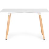 Bureautafel - laptop tafel - 120x60x74 cm - wit, dennenhout