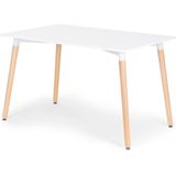 Eettafel - 120x60x74 cm - scandinavisch - wit