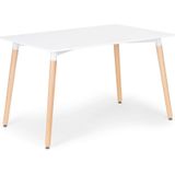 Eettafel - 120x60x74 cm - scandinavisch - wit