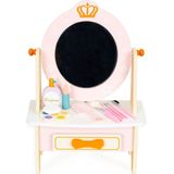Kaptafel kind - met spiegel & accessoires - 42x16x30cm - roze