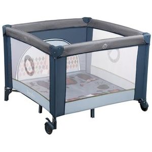 Lionelo Lene 3-in-1 babybedbox, babybox, tot 15 kg, zijingang, bescherming tegen per ongeluk inklappen, LockGuard-snelvouwsysteem, transporttas (donkerblauw)