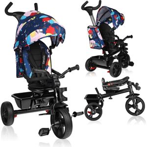 LIONELO Haari bike 2 in 1 55 x 96 x 91-107 cm kind tot 25 kg, kinder 1,5-5 jaar oud, driewieler en loopfiets, 3 punts veiligheidsgordels met bekleding, luifel voetsteun