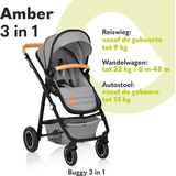 Lionelo Amber 3in1 - Kinderwagen - XXL SET - incl. autostoel - 0-22kg