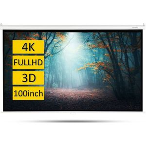 OVERMAX Automatische Hängende Beamer Leinwand groß 100"" Zoll 16:9, Abmessungen 221 x 124 cm, Verstellbare Leinwandlänge, Full HD, 4k, Wand-und Deckenmontage, Projektion für Heimkino
