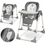 Lionelo Laurice Kinderstoel 2in1- 6-36 maanden (15kg) - met schommelfunctie (9kg) - 5 hoogteniveaus - Rugeluning en voetensteunverstelling - Reiligheidsgordels - Slaapliedjes