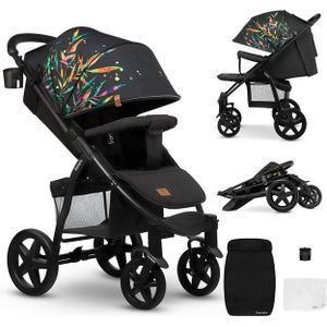 Lionelo - Annet Plus - Kinderwagen - Zwart - Verstelbaar & Inklapbaar - Inclusief Accessoires