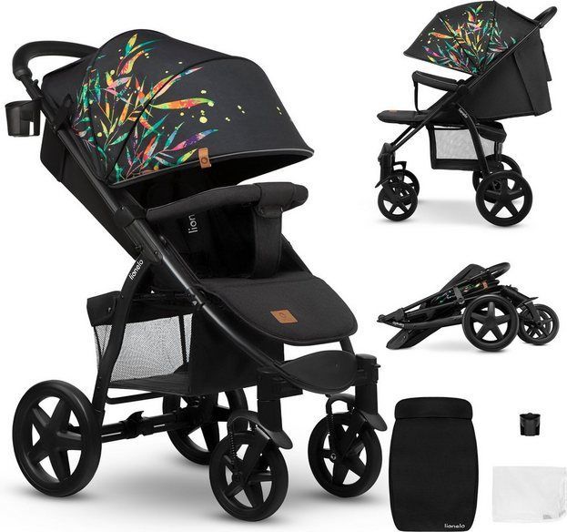 Lionelo - Annet Plus - Kinderwagen - Zwart - Verstelbaar & Inklapbaar - Inclusief Accessoires