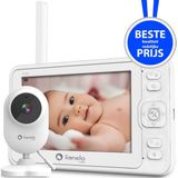 Lionelo Premium Babyphone 6.2 - Full HD Camera 5’’ - Bereik tot 200m - Slaapliedjes - Grote batterij - Nachtmodus - Baby Monitor