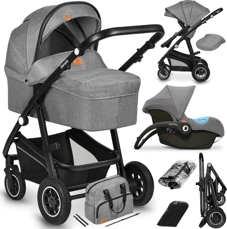 Lionelo Bianka - Kinderwagen 3 in 1 - incl. autostoel - 0-22kg - XXL - Buggy 3in1