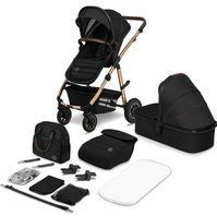 Lionelo Amber 2in1 — Kinderwagen 2 in 1 — Reiswieg + Buggy — Vanaf geboorte tot 22 kg (0-4 jaar) — Luchtbanden — Volledige Vering — Comfortabel Ligmatras — Snel Inklapbaar — Luiertas — Klamboe — Regenhoes — Verschoonmatje — Wandelwagen — Baby Peuter