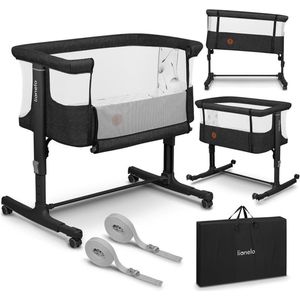 Lionelo Aurora 3in1 Co-sleeper - Babybedje tot 9 kg - Meegroeibed - 4 wielen met rem - Campingbedje