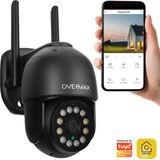 Overmax CAMSPOT 4.95 QHD 4MPx Outdoor PTZ-camera, kleuren-nachtmodus 60 m draaibare camera 355o/90o, kijkhoek 100o bewegingsdetectiealarm, twee-weg audio, automatische tracking (zwart)