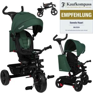 Lionelo - Haari - Driewieler - Zwart - Rubberen Wielen - 2in1 - Draaibare Zitting