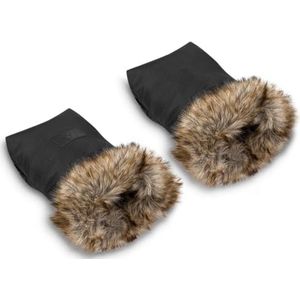 LIONELO Handwarmer voor dames en heren, handschoenen met fleece, handwarmer, waterdicht en winddicht, afneembaar bont in universele maat