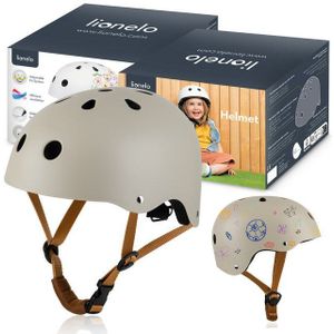 LIONELO Helmet – Gecertificeerde Kinderhelm fiets | Verstelbare 50-56 cm - voor 3-8 jaar kinderen | Slagvast, Geventileerd + Kinbeschermer | Aanpasbaar met Krijt & Marker | Scooter Kind Helm
