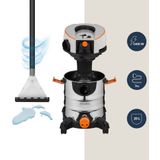 Zeegma Pro Aqua 1400W – Krachtige stofzuiger met wasfunctie – Tapijtreiniger en bekledingreiniger – Met en Zonder Zak – Waterstofzuiger voor auto en meubels – HEPA filter – Blaasfunctie – 4L tank – RVS reservoir – 13m bereik - Water Vacuum Cleaner