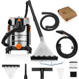 Zeegma Pro Aqua 1400W – Krachtige stofzuiger met wasfunctie – Tapijtreiniger en bekledingreiniger – Met en Zonder Zak – Waterstofzuiger voor auto en meubels – HEPA filter – Blaasfunctie – 4L tank – RVS reservoir – 13m bereik - Water Vacuum Cleaner