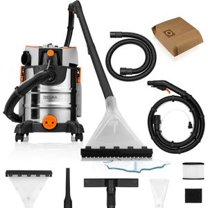 Zonder Pro AQUA - Nat-/ Droogzuiger 1400W Waszuiger met HEPA-filter, 4L waterreservoir, 13m bereik, voor tapijten, meubels en auto's