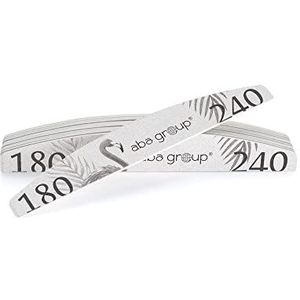 Aba Group 10 professionele halve maan nagelvijlen, 180/240 Standard flamingo, Nagelvijlset resistente vijlen voor eenmalig gebruik, veiligheidsverpakking,Safe Pack